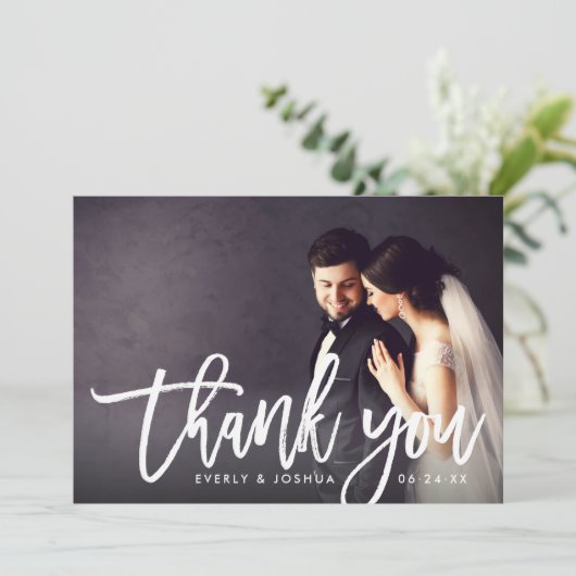 Moderne, geborstelde de Foto van het Bouw van het  Bedankkaart (Staand voorkant)