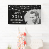 Moderne Geborstelde Foto-effect Verjaardagsbanner Spandoek (Insitu)