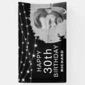 Moderne Geborstelde Foto-effect Verjaardagsbanner Spandoek (Verticaal)