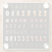 Moderne gebottentypen glazen onderzetter (Achterkant)