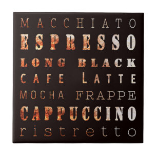 Moderne gebottentypen koffie tegeltje
