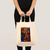 Moderne gebrandschilderde glas Drie Wijzen Tote Bag (Voorkant (product))