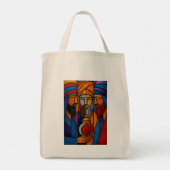Moderne gebrandschilderde glas Drie Wijzen Tote Bag (Achterkant)