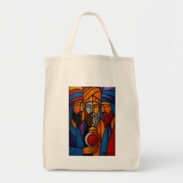 Moderne gebrandschilderde glas Drie Wijzen Tote Bag