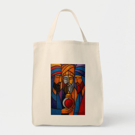 Moderne gebrandschilderde glas Drie Wijzen Tote Bag (Voorkant)