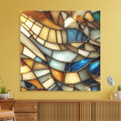 Moderne Gebrandschilderde Glasgolven Canvas Afdruk (Insitu (Woonkamer))