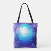 Moderne Gebrandschilderde Vakantietas Tote Bag (Achterkant)