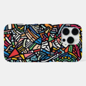 Moderne Gebroken abstract iPhone Hoesje (Achterkant horizontaal)