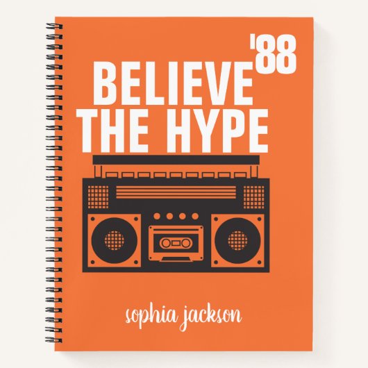 Moderne gebruiken geloven de hype naam zwart wit notitieboek (Voorkant)