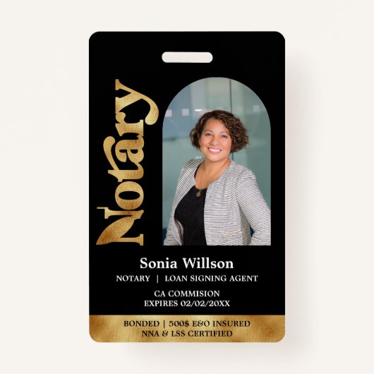 Moderne gecertificeerde notaris publieke lening on badge (Voorkant)