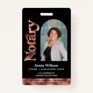 Moderne gecertificeerde notaris publieke lening on badge