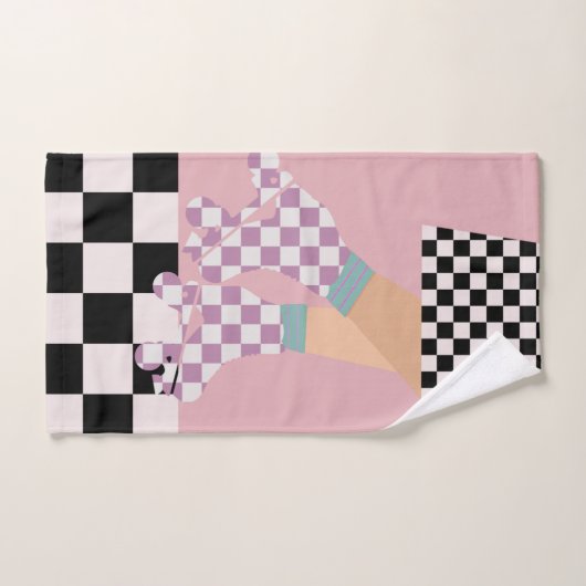 Moderne gecheckte rolschaatscans voor meisjes handdoek (Handdoek)