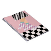 Moderne gecheckte rolschaatscans voor meisjes notitieboek (Rechterzijde)