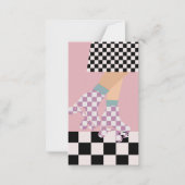 Moderne gecheckte rolschaatscans voor meisjes notitiekaartje (Voorkant)
