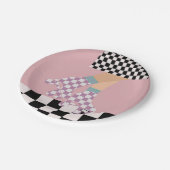 Moderne gecheckte rolschaatscans voor meisjes papieren bordje (Gekanteld)