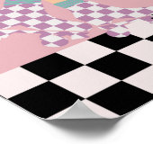 Moderne gecheckte rolschaatscans voor meisjes poster (Hoek)