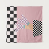 Moderne gecheckte rolschaatscans voor meisjes wandkleed (Voorkant (horizontaal))