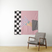 Moderne gecheckte rolschaatscans voor meisjes wandkleed (In Situ (horizontaal))