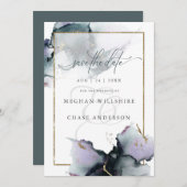 Moderne Gedempte Amethist Cyaan Abstracte Waterver (Voorkant / Achterkant)