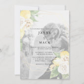 Moderne gedempte foto citroenen bruiloft kaart (Voorkant)