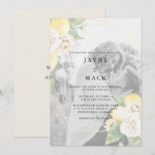 Moderne gedempte foto citroenen bruiloft kaart (Voorkant / Achterkant)