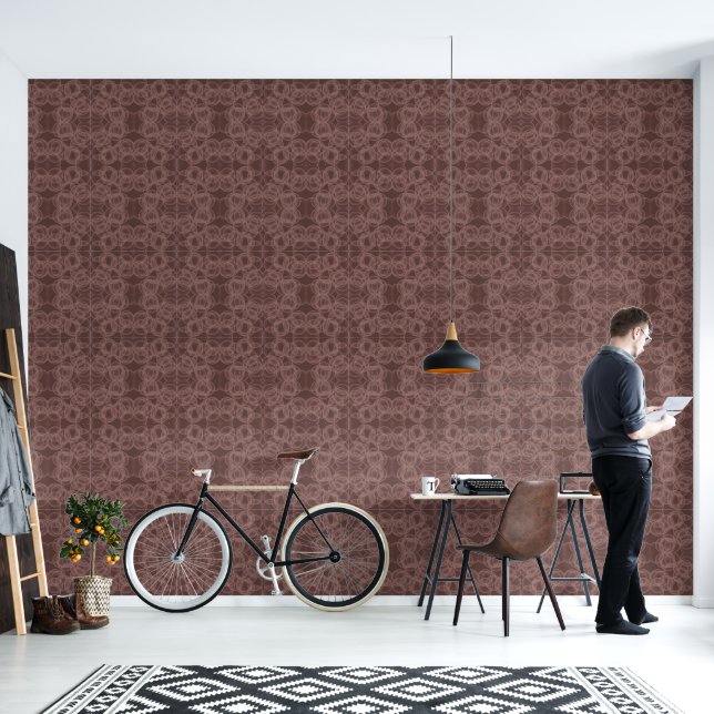 Moderne gedempte minimalistische kringen behang (Woonkamer)