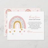 Moderne gedempte regenboog sprenkelen harten bump informatiekaartje (Voorkant / Achterkant)