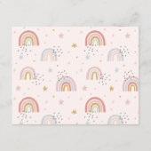 Moderne gedempte regenboog sprenkelen harten bump informatiekaartje (Achterkant)