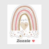 Moderne Gedempte Roze Regenboog Blush Gouden Glitt Sticker (Vel)