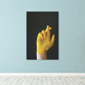 Moderne Gedempte Saliegroen Geometrische Abstracte Canvas Afdruk (Insitu (Houten vloer))