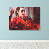 Moderne Gedempte Saliegroen Geometrische Abstracte Canvas Afdruk (Insitu (Houten vloer))