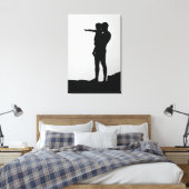 Moderne Gedempte Saliegroen Geometrische Abstracte Canvas Afdruk (Insitu (Slaapkamer))