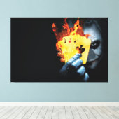 Moderne Gedempte Saliegroen Geometrische Abstracte Canvas Afdruk (Insitu (Houten vloer))