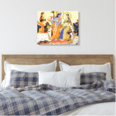 Moderne Gedempte Saliegroen Geometrische Abstracte Canvas Afdruk (Insitu (Slaapkamer))