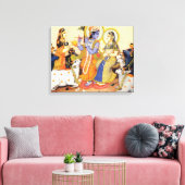 Moderne Gedempte Saliegroen Geometrische Abstracte Canvas Afdruk (Insitu (Woonkamer))