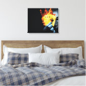 Moderne Gedempte Saliegroen Geometrische Abstracte Canvas Afdruk (Insitu (Slaapkamer))