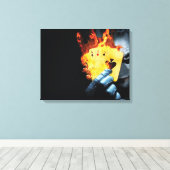 Moderne Gedempte Saliegroen Geometrische Abstracte Canvas Afdruk (Insitu (Houten vloer))