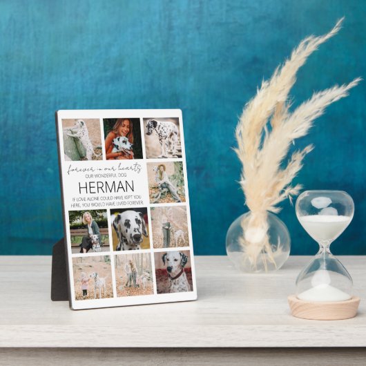 Moderne gedenkfoto-collageplaquette voor huisdiere fotoplaat (Zijkant)
