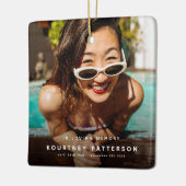 Moderne gedenkfoto Keepsake Christmas Keramisch Ornament (Links)