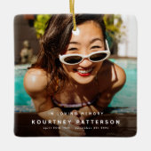 Moderne gedenkfoto Keepsake Christmas Keramisch Ornament (Voorkant)