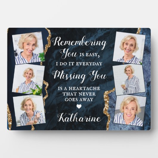 Moderne gedenkherinnering Aangepast 6 Foto collage Fotoplaat (voorkant)