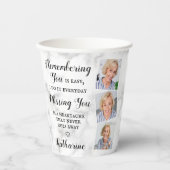 Moderne gedenktijd Aangepaste foto begrafenis P Papieren Bekers (Voorkant)