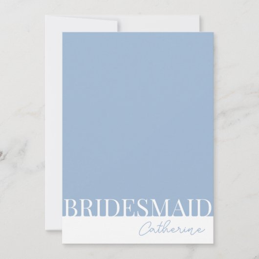 Moderne gedetailleerde bruidsmeisjes voorstel Kaar Kaart (Voorkant)