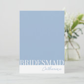 Moderne gedetailleerde bruidsmeisjes voorstel Kaar Kaart (Staand voorkant)