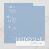 Moderne gedetailleerde bruidsmeisjes voorstel Kaar Kaart (Voorkant / Achterkant)