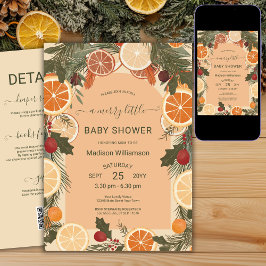 Moderne gedroogde citrus Merry Little Baby shower  Kaart