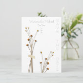 Moderne gedroogde weidebloemen save the date kaart (Staand voorkant)
