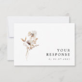 Moderne gedroogde wilde bloem Boho bruiloft RSVP K (Voorkant)