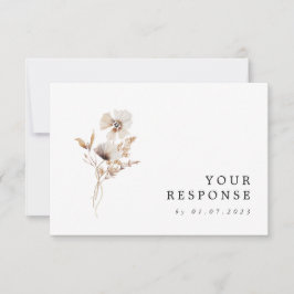 Moderne gedroogde wilde bloem Boho bruiloft RSVP K Kaartje