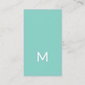 Moderne Gedrukte Kraft Blau Witte Monogram Visitekaartje (Voorkant)
